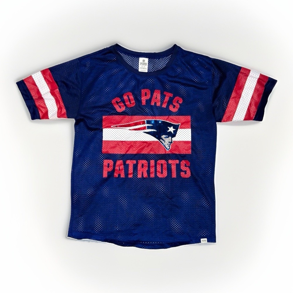 NFL Patriots Pink Victoria's Secret Mesh Football Jersey Shirt Women's M